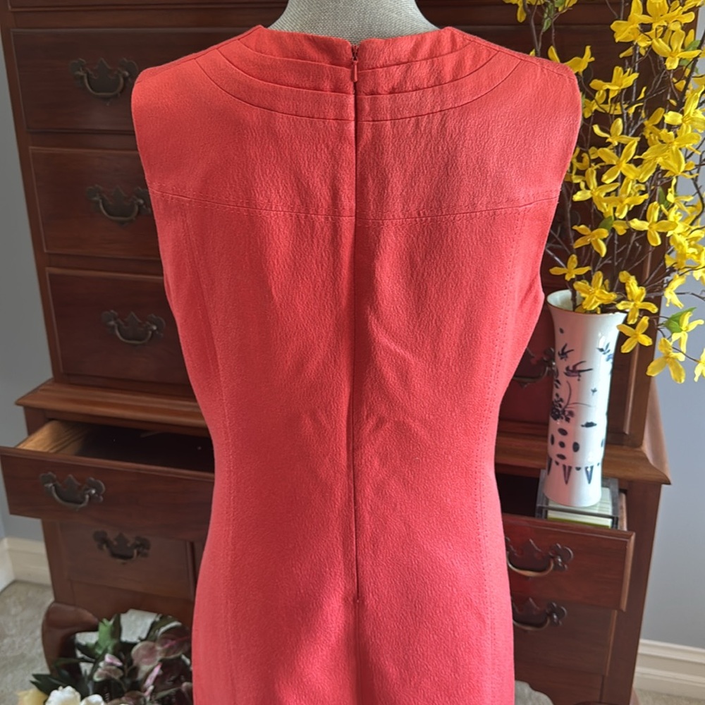 Tory Burch Coral Sleeveless Shift Dress Size 12 - Picture 10 of 13